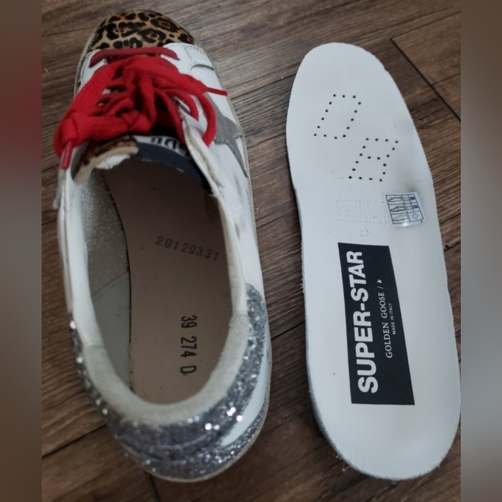 Golden Goose Leopard Print Distressed Sneakers EU 39 - Picture 5 of 6